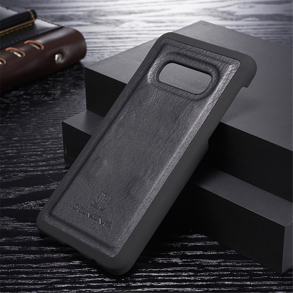 Dg. Ming Para Samsung Galaxy S10e Case de Teléfono Protector División de Cuero Divisable Capardeja de Carcasa a Prueba de Choque Con Billetera - Negro