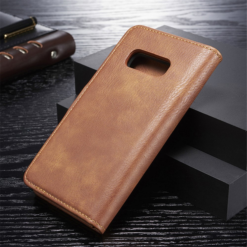 DG.MING Detachable 2-in-1 Split Leather Wallet Phone Shell + PC Back Case for Samsung Galaxy S10 Lite - Brown-4