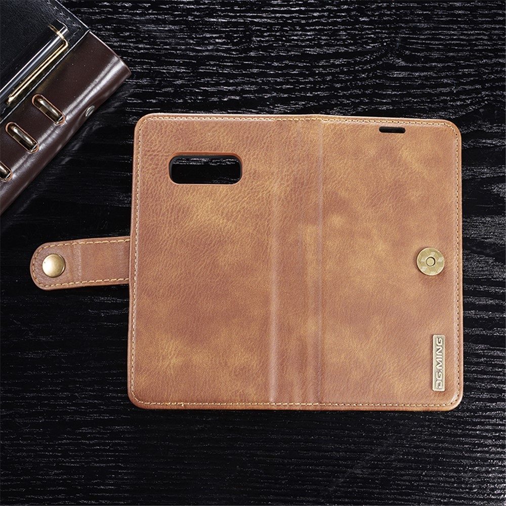 DG.MING Detachable 2-in-1 Split Leather Wallet Phone Shell + PC Back Case for Samsung Galaxy S10 Lite - Brown-8