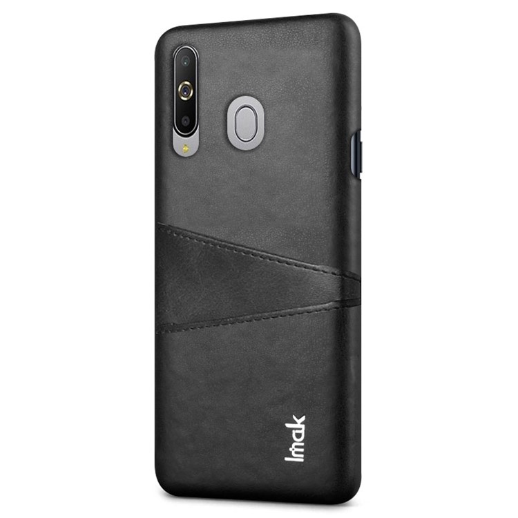 IMAK Ruiyi Card Holder Series Leather Coated PC Hard Case for Samsung Galaxy A8s - Black-3