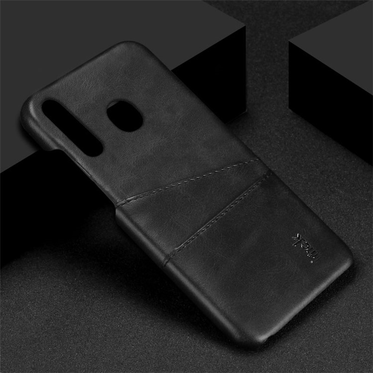 IMAK Ruiyi Card Holder Series Leather Coated PC Hard Case for Samsung Galaxy A8s - Black-6