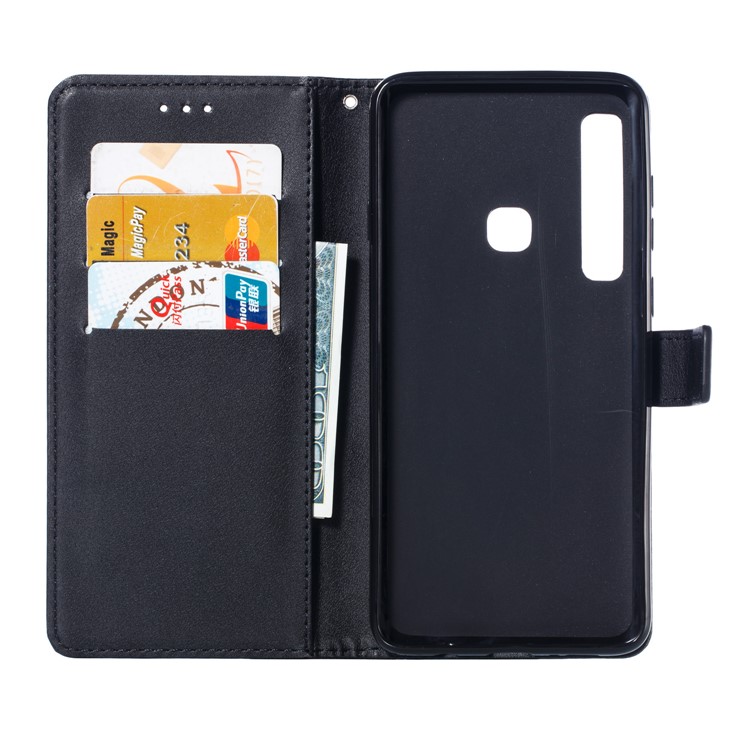 Wallet Stand Leather Case with Strap for Samsung Galaxy A9 (2018) / A9 Star Pro / A9s - Black-4