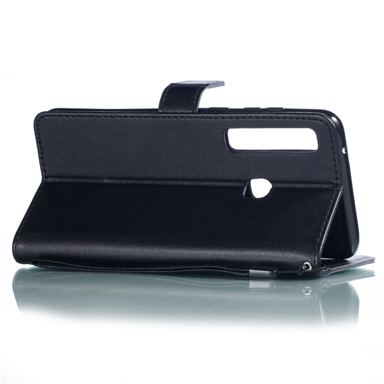 Wallet Stand Leather Case with Strap for Samsung Galaxy A9 (2018) / A9 Star Pro / A9s - Black-9