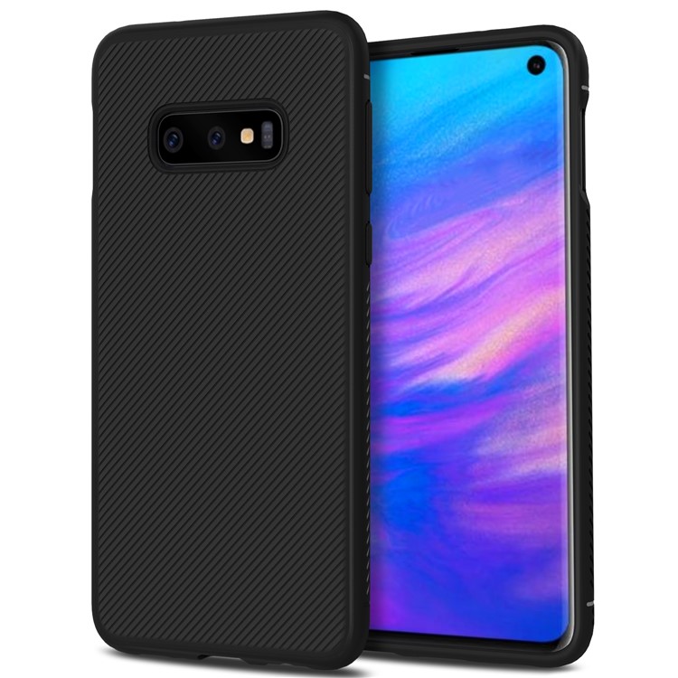 Jazz Series Twill Texture TPU Back Case for Samsung Galaxy S10 Lite - Black-1