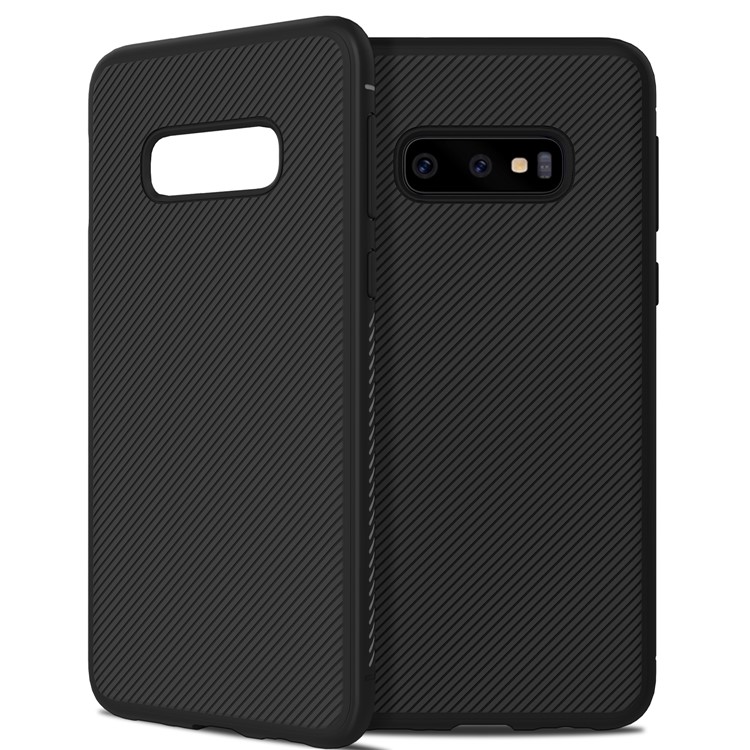 Jazz Series Twill Texture TPU Back Case for Samsung Galaxy S10 Lite - Black-2