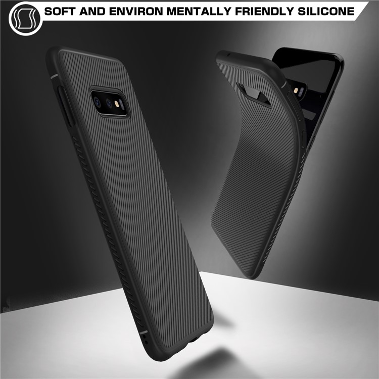 Jazz Series Twill Texture TPU Back Case for Samsung Galaxy S10 Lite - Black-5