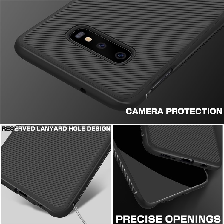 Jazz Series Twill Texture TPU Back Case for Samsung Galaxy S10 Lite - Black-6