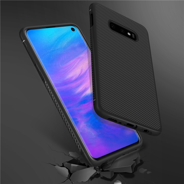 Jazz Series Twill Texture TPU Back Case for Samsung Galaxy S10 Lite - Black-8