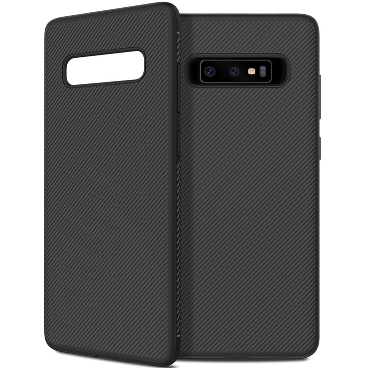 Jazz Series Twill Texture TPU Back Mobile Cover for Samsung Galaxy S10 - Black-2