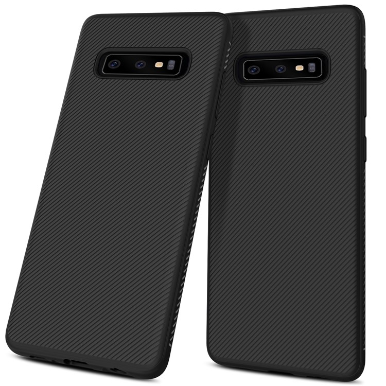 Jazz Series Twill Texture TPU Back Mobile Cover for Samsung Galaxy S10 - Black-3