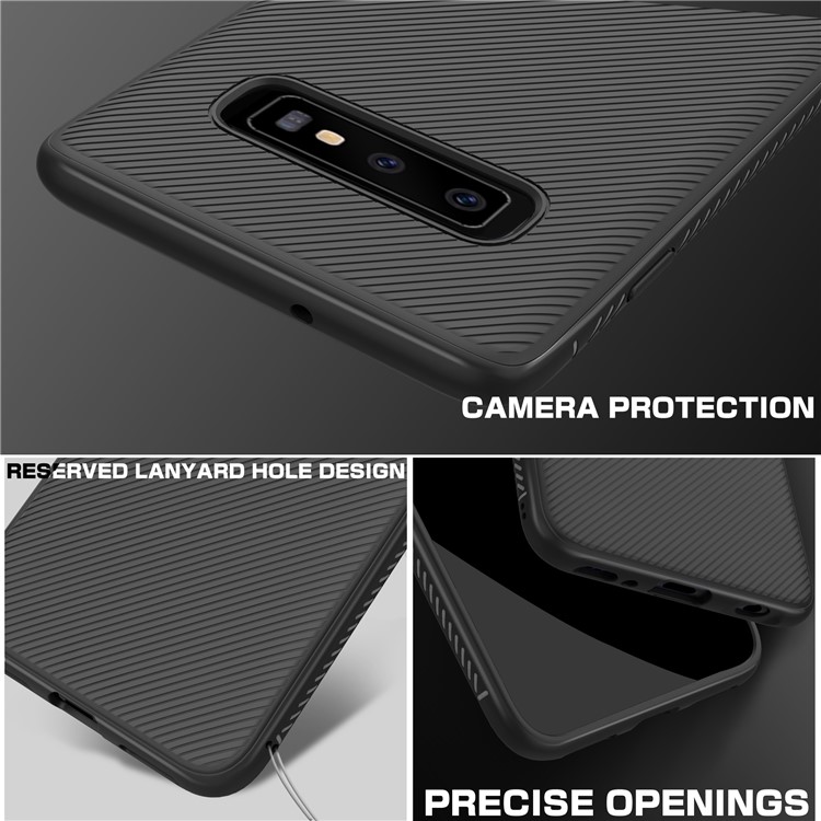 Jazz Series Twill Texture TPU Back Mobile Cover for Samsung Galaxy S10 - Black-6