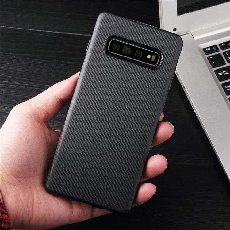 Carbon Fiber Texture Soft TPU Case for Samsung Galaxy S10 Lite - Black-2