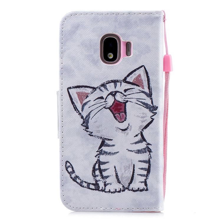 Pattern Printing Leather Stand Case with Card Slots for Samsung Galaxy J2 Pro 2018 - Cat Pattern-2