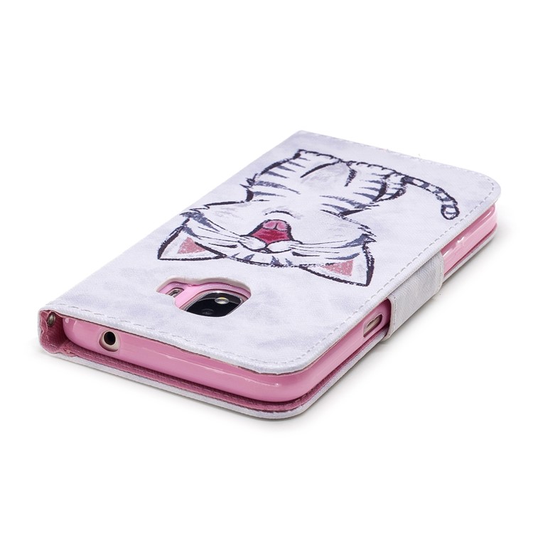 Pattern Printing Leather Stand Case with Card Slots for Samsung Galaxy J2 Pro 2018 - Cat Pattern-5