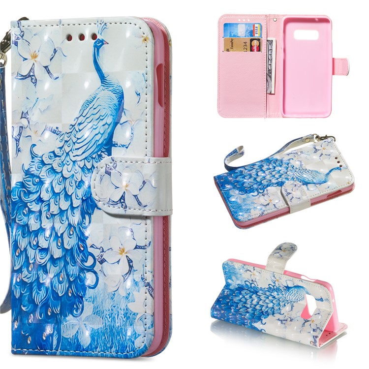 

Light Spot Decor Patterned Leather Wallet Case for Samsung Galaxy S10e - Peacock, Galaxy S10e