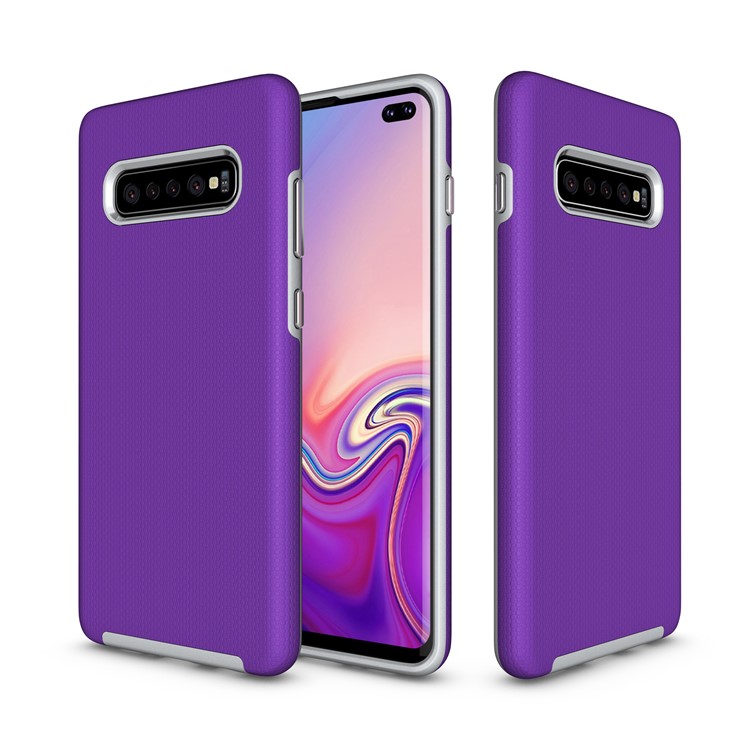 

Противоскользящий Гибридный Бронированный Чехол Для ПК + ТПУ Для Samsung Galaxy S10 Plus - Пурпурный, Galaxy S10 Plus