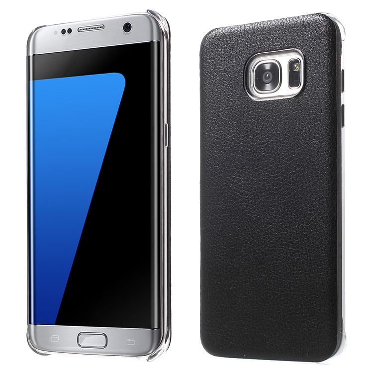 

Litchi Leather Skin PC Hard Case for Samsung Galaxy S7 edge G935 - Black