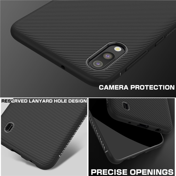 Jazz Series Twill Texture TPU Back Mobile Cover for Samsung Galaxy M10 - Black-6