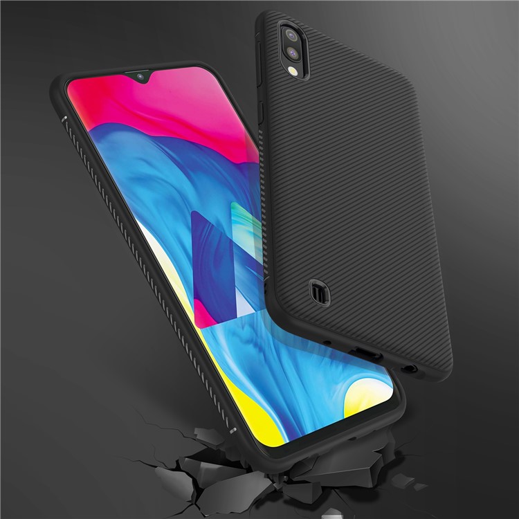 Jazz Series Twill Texture TPU Back Mobile Cover for Samsung Galaxy M10 - Black-8