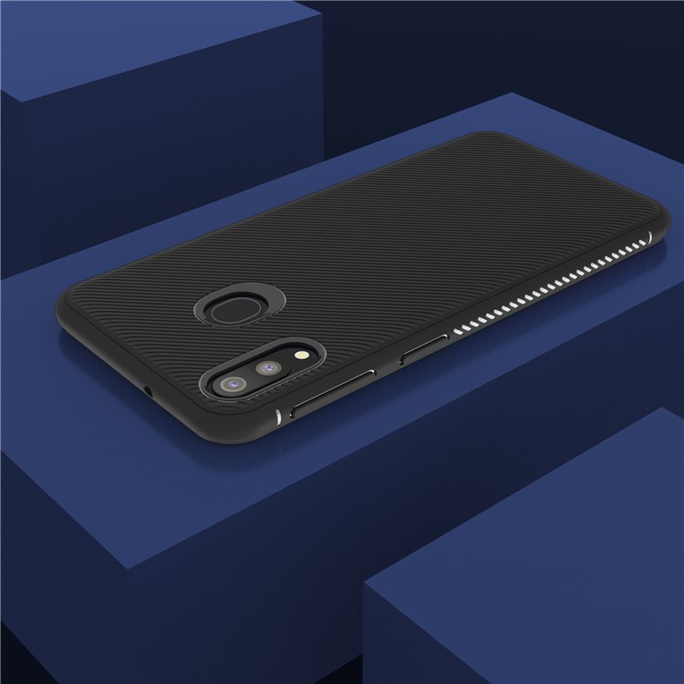 Jazz Series Twill Texture TPU Back Mobile Cover for Samsung Galaxy M20 - Black-9