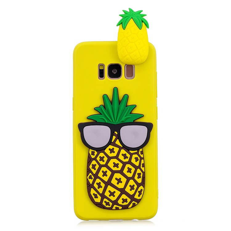 [3D Cute Doll] Patterned TPU Phone Case Cover for Samsung Galaxy S8 SM-G950 - Cool Pineapple-2