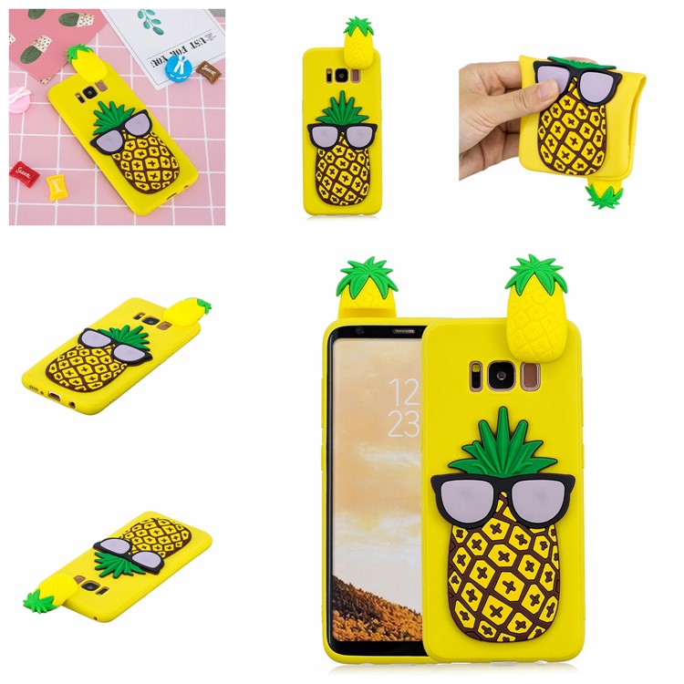 [3D Cute Doll] Patterned TPU Phone Case Cover for Samsung Galaxy S8 SM-G950 - Cool Pineapple-7