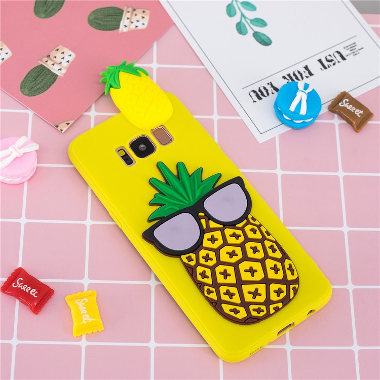 [3D Cute Doll] Patterned TPU Phone Case Cover for Samsung Galaxy S8 SM-G950 - Cool Pineapple-8