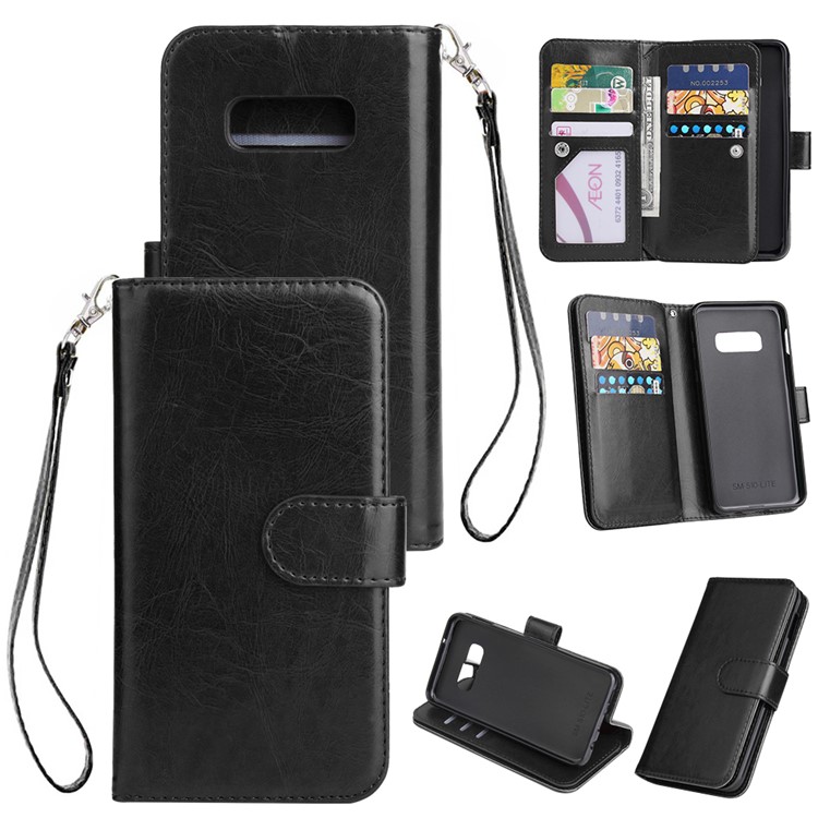 9-slot PU Leather Wallet Stand Phone Cover for Samsung Galaxy S10e - Black-1