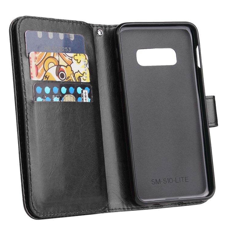 9-slot PU Leather Wallet Stand Phone Cover for Samsung Galaxy S10e - Black-6