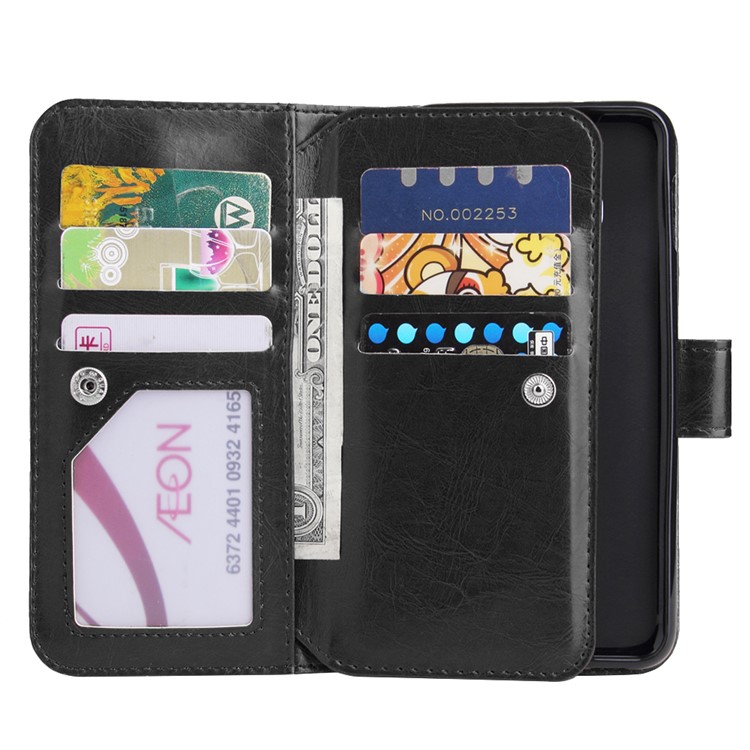 9-slot PU Leather Wallet Stand Phone Cover for Samsung Galaxy S10e - Black-7