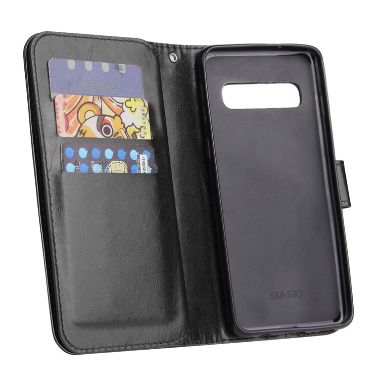 9-slot PU Leather Wallet Stand Mobile Shell Cover for Samsung Galaxy S10 - Black-6