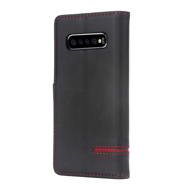 Business Style Splicing Leather Wallet Case Cover for Samsung Galaxy S10 - Black-3