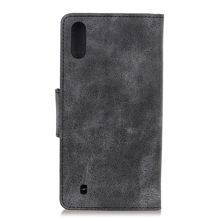 Vintage Style Leather Wallet Case for Samsung Galaxy M10 - Grey-3