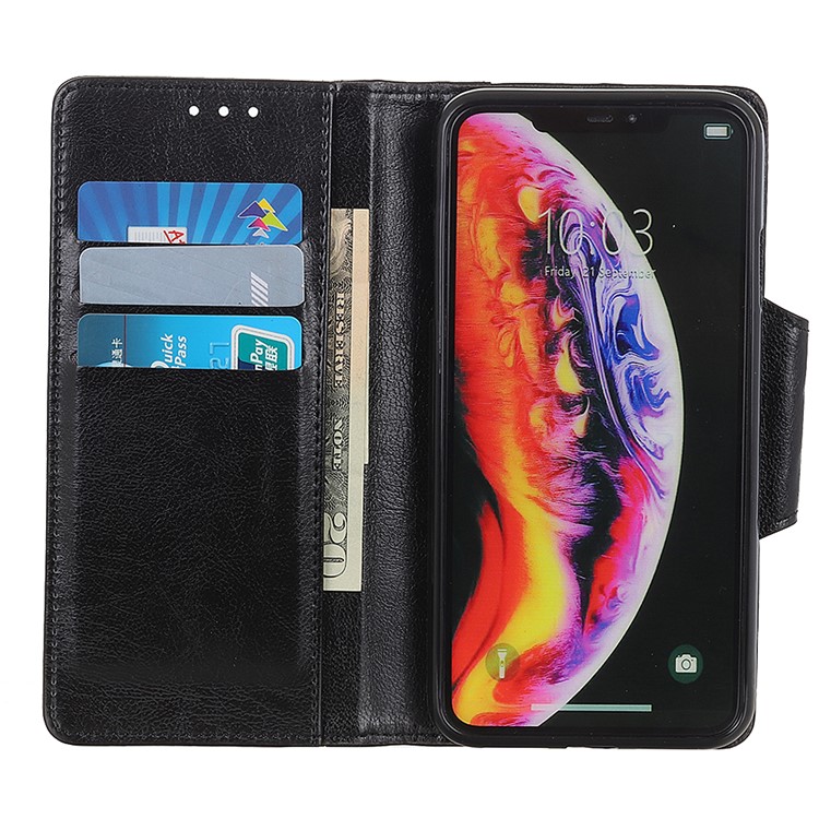 Glossy PU Leather Wallet Case for Samsung Galaxy M10 - Black-4