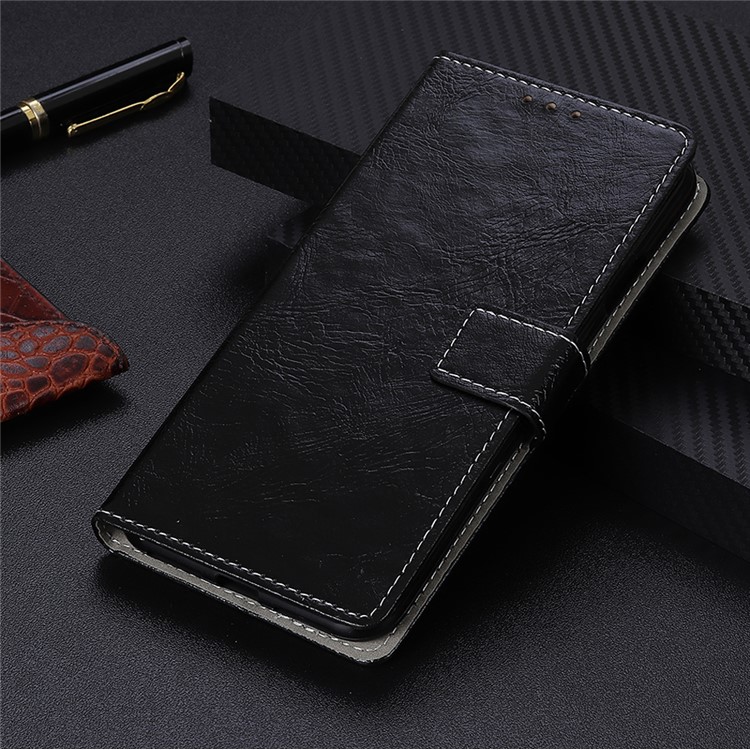 Crazy Horse Leather Wallet Case for Samsung Galaxy M20 - Black-3