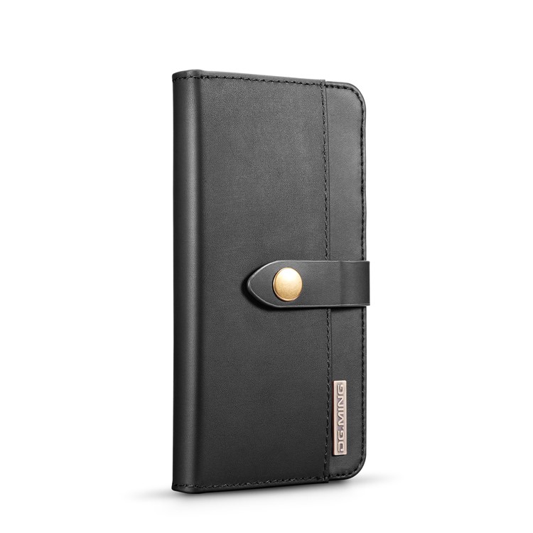 DG.MING Detachable 2-in-1 Split Leather Wallet Shell + PC Back Case for Samsung Galaxy S10e - Black-7