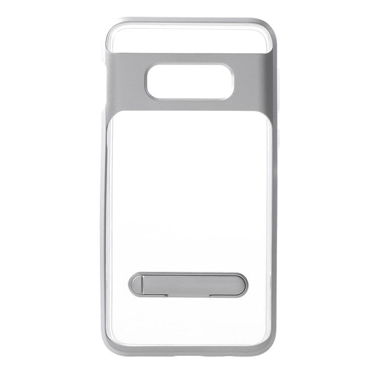 

Hybrid Clear Back PC + TPU Kickstand Case for Samsung Galaxy S10e - Silver, Galaxy S10e