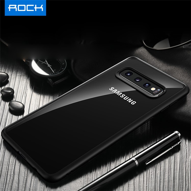 

ROCK Кристально Чистый Чехол Для Samsung Galaxy S10 ТПУ ПК Гибридный Телефон Крышка - Черный, Galaxy S10