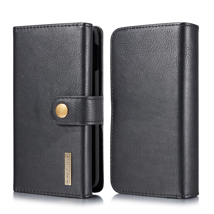 DG.MING Split Leather Wallet Style Case for Samsung Galaxy S10e - Black-1