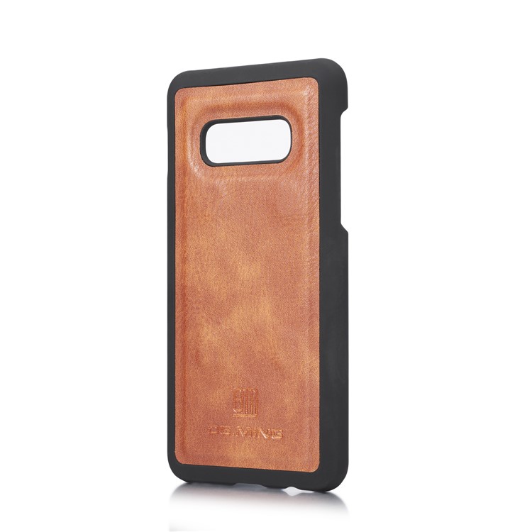 DG. MING Caso De Estilo Carteira De Couro Dividido Para Samsung Galaxy S10e - Castanho-4