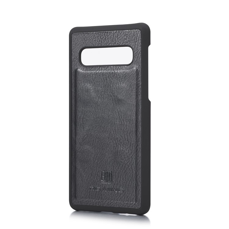 Dg. Case de Estilo de Billetera de Cuero Ming Split Para Samsung Galaxy S10 Plus - Negro