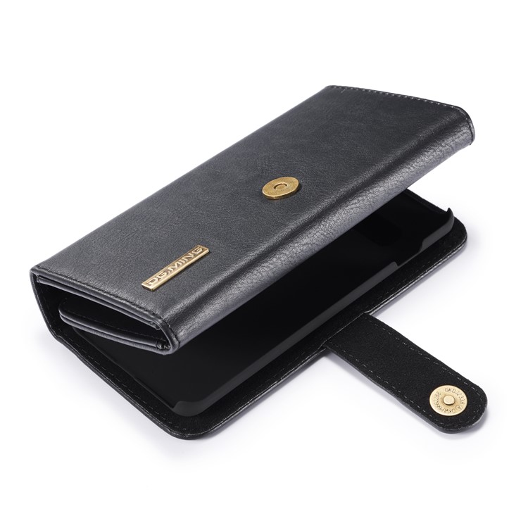 Dg. Case de Estilo de Billetera de Cuero Ming Split Para Samsung Galaxy S10 Plus - Negro