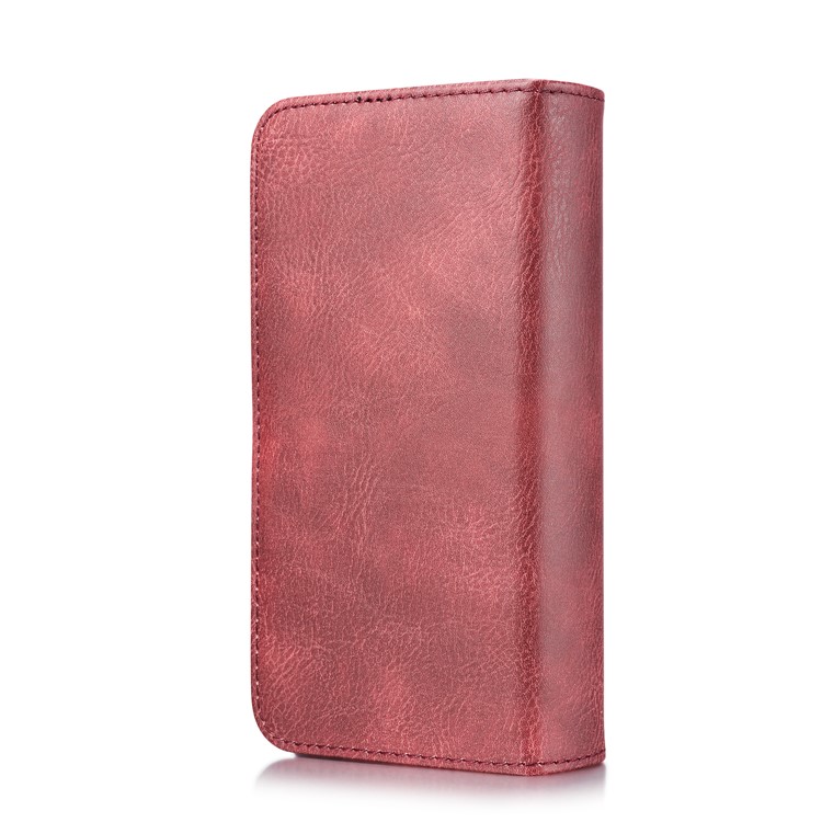 DG. MING Caso De Estilo Carteira De Couro Dividido Para Samsung Galaxy S10 - Vermelho-3