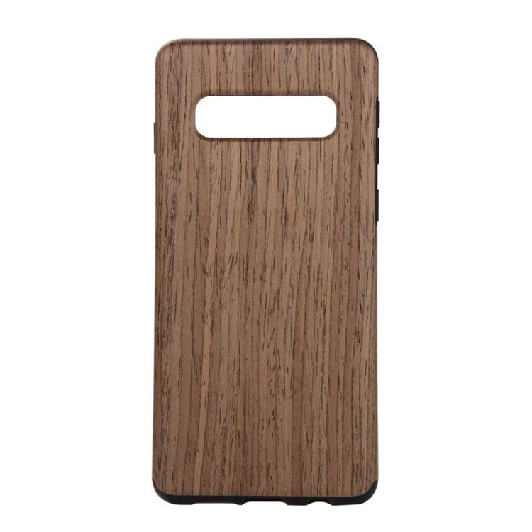 

Wood Grain Leather Coated TPU Phone Case for Samsung Galaxy S10 Plus - Grey, Galaxy S10 Plus