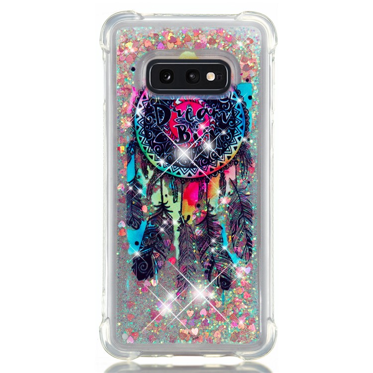 Dynamic Glitter Powder Heart Shaped Sequins TPU Case for Samsung Galaxy S10e - Dream Catcher-2