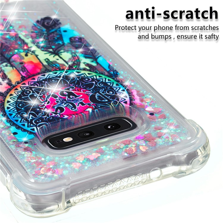 Dynamic Glitter Powder Heart Shaped Sequins TPU Case for Samsung Galaxy S10e - Dream Catcher-7