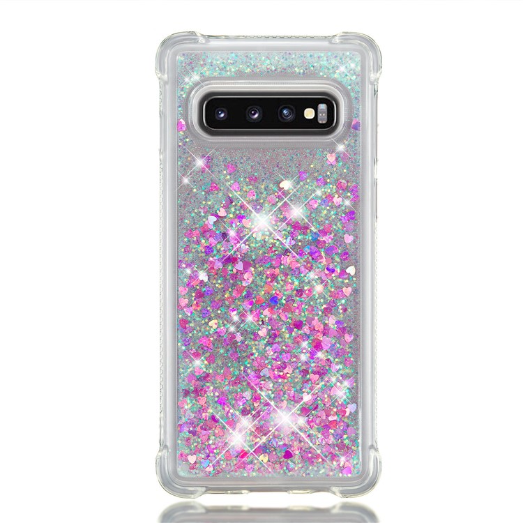 Glitter Powder Quicksand Shockproof TPU Back Case for Samsung Galaxy S10 - Light Purple-2