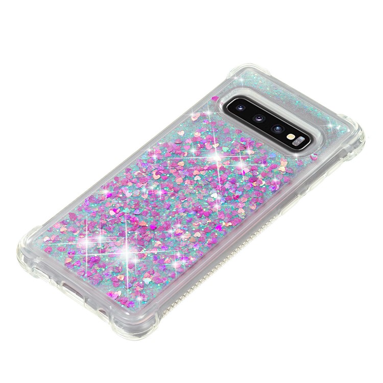 Glitter Powder Quicksand Shockproof TPU Back Case for Samsung Galaxy S10 - Light Purple-6