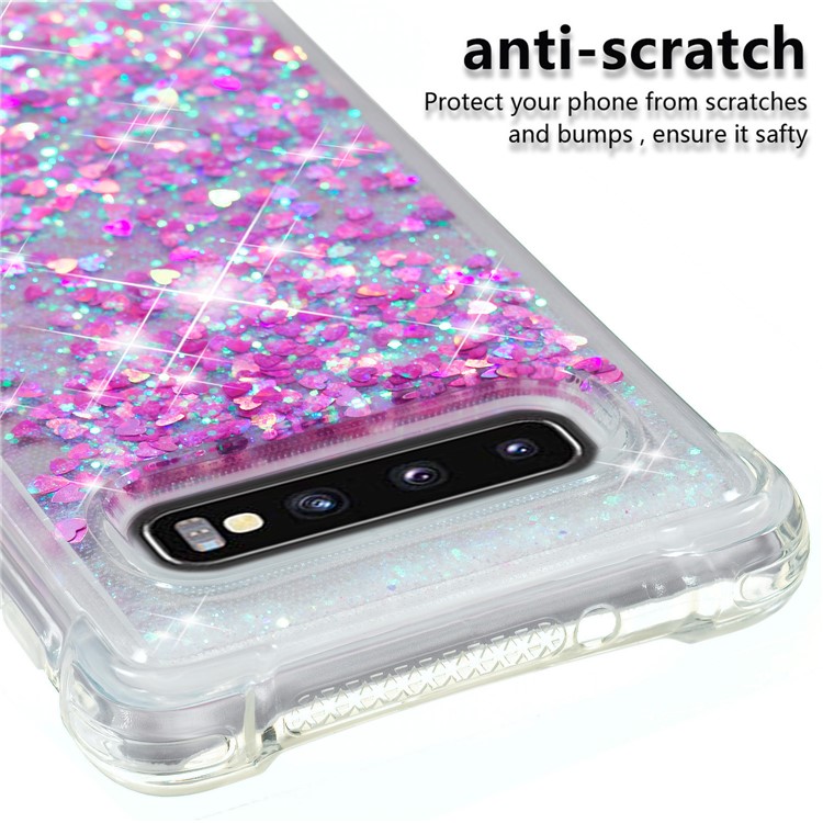 Glitter Powder Quicksand Shockproof TPU Back Case for Samsung Galaxy S10 - Light Purple-7