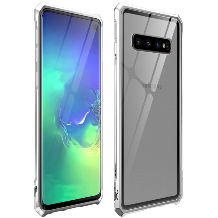 

Металлический Каркас + Стеклянная Задняя Крышка Сотового Телефона Для Samsung Galaxy S10 - Серебряный, Galaxy S10